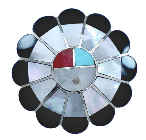 Native American Sunface Multicolor Inlay Ring Size 6-1/4 JX122457